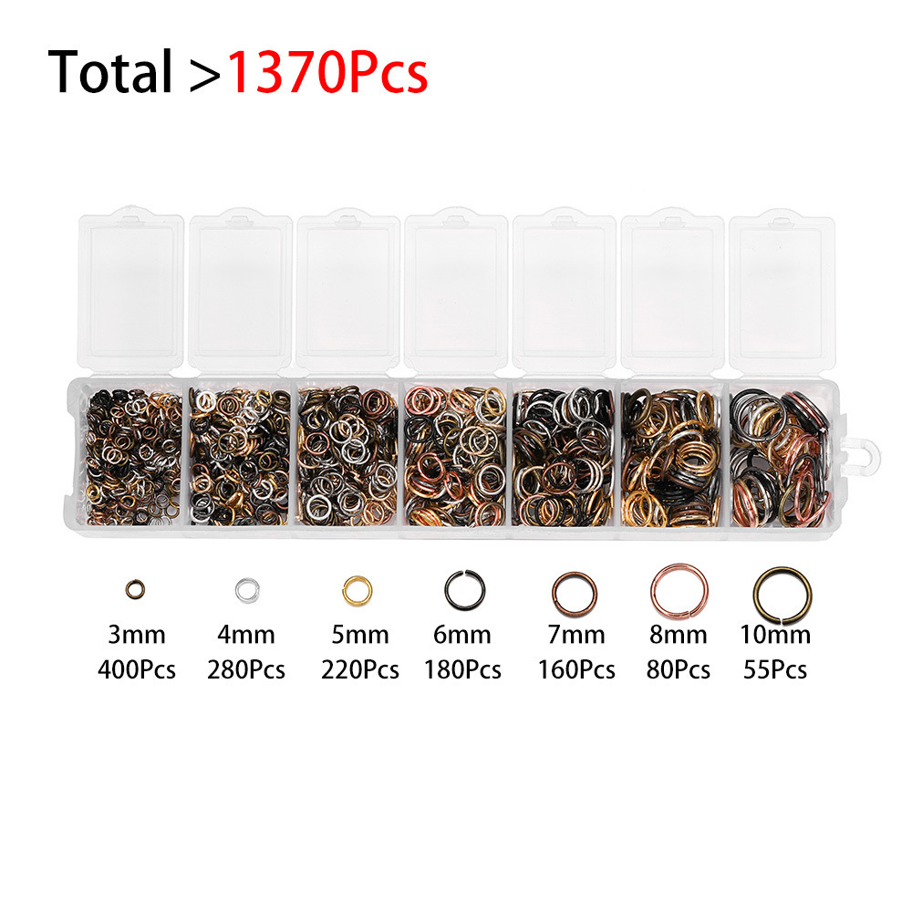 Picture of Earring material set single ring flat ring jump ring iron ring bracelet necklace buckle accessories DIY jewelry material set