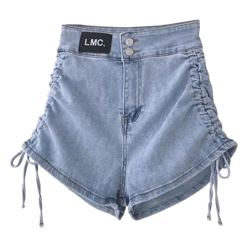 2024 New Summer High Waist plus size Chubby Loose Slimming Tassel Denim Shorts Women's Hot Pants Ins Trendy Pants