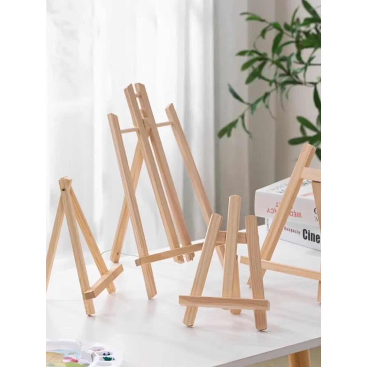 Wholesale mini small easel wooden beginner desktop easel gouache display stand flat stand portable