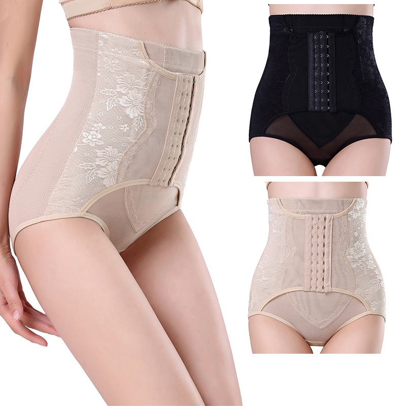 Picture of Postpartum Abdominal Tinker Underwear High Waist Mesh Anti-Roll Hip Tie Slim Belly Body Shaping Pants Buckle Enhanced Edition