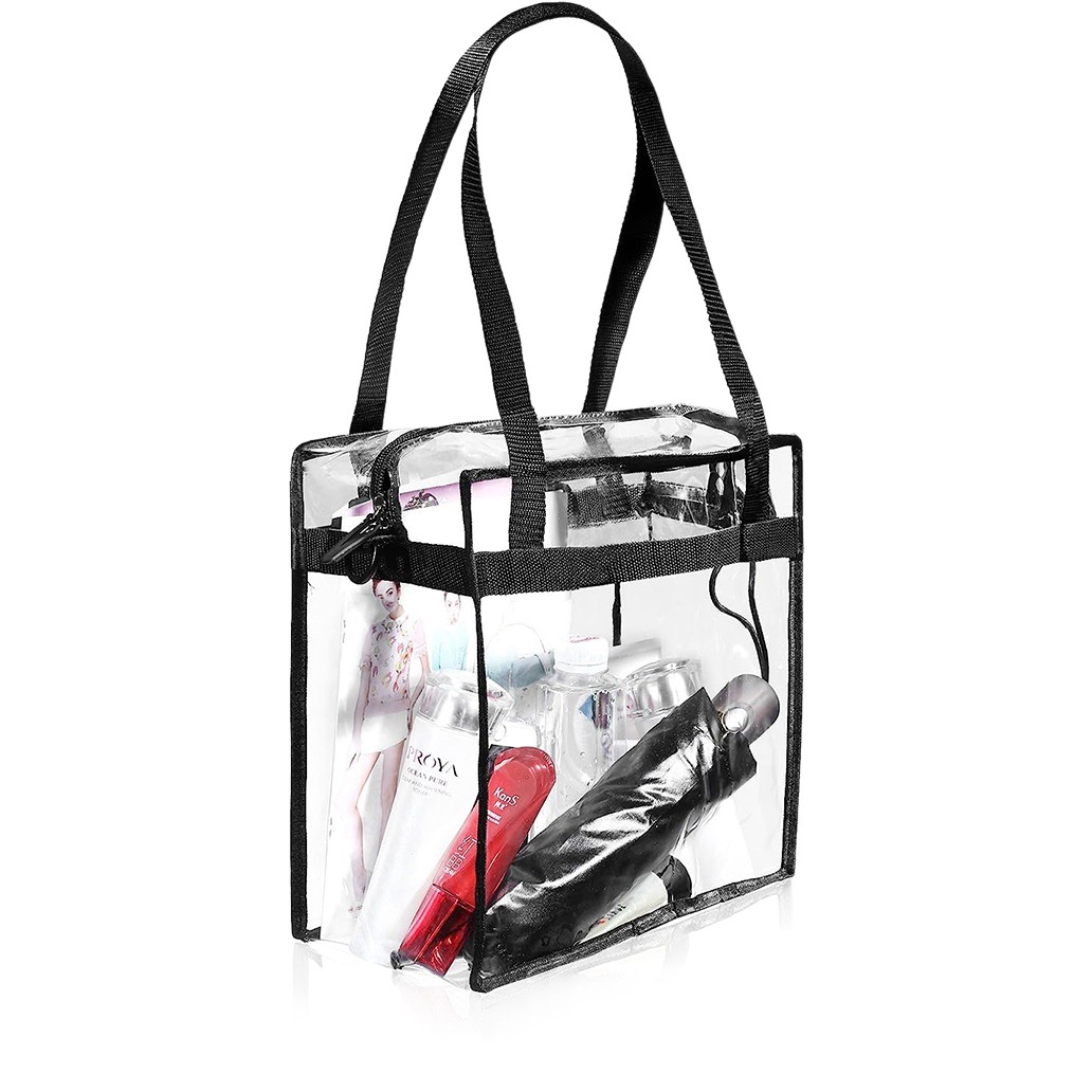 in stock Amazon Hot Sale PVC Handbag Crossbody Dual Use Shopping Bag Ball Game Concert Beach Travel Bag