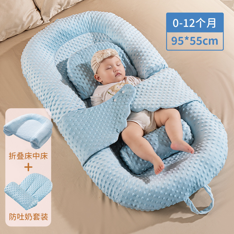 Picture of Newborn Baby Anti-startling Landing Wake-up Sleeping Mat Spitting Milk Sloping Mat Bed Bed Crib Comfort Sleeping Artifact Bed