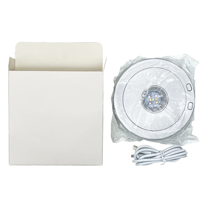 New Led Crystal Rotating Lamp Holder Colorful White Light Light Rotating Multi-Mode Multi-Function USB Display Base