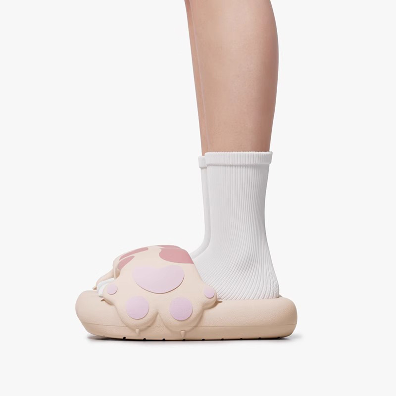 Late Time Cute Cat's Claw Women's Sandals and Slippers Summer Home Non-Slip Bathing Couple Sandals and Slippers Parent-Child Outer Wear