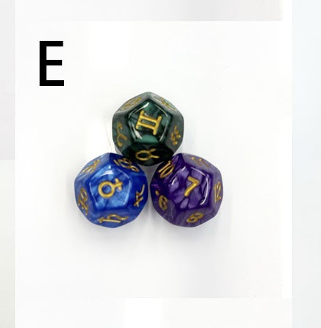 Picture of 12-sided two-color star symbol DICE twelve-sided constellation DICE D12 game Lucky Star throw sieve DICE