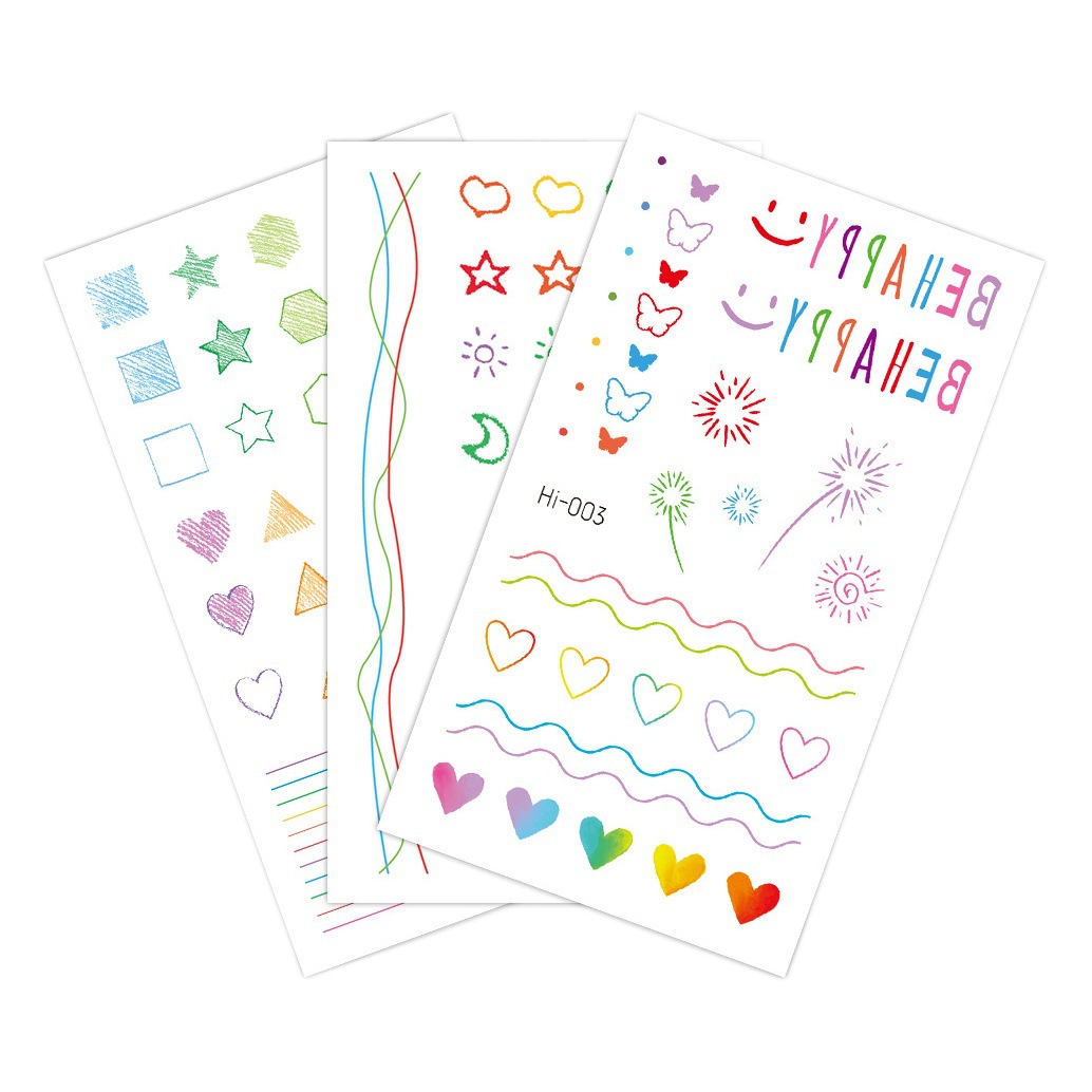 Cross-border supply of electric syllables waterproof blue luminous tattoo stickers small fresh rainbow tattoo stickers party face stickers