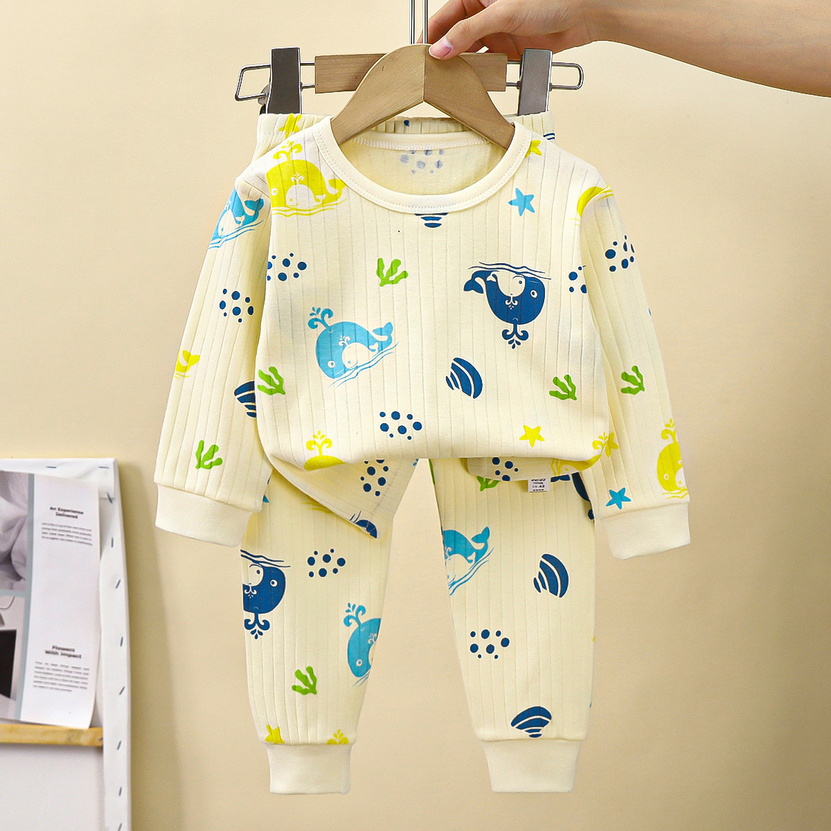 Picture of Children's Pure Cotton Underwear Set, New Autumn Style, Boys' Autumn Clothes and Pants, Baby Pajamas, Girls' Loungewear, Children's Clothing