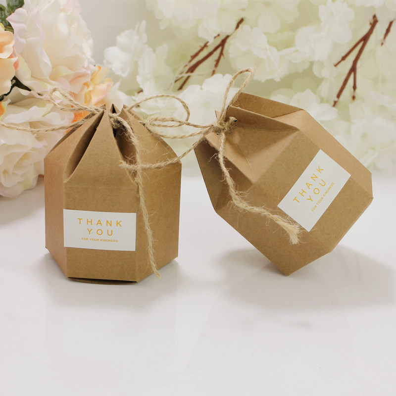 Picture of Exquisite and Creative Wedding Candy Box, Hexagonal Forest Gift Box, Wedding Souvenir, Egg Hexagonal Packaging Box