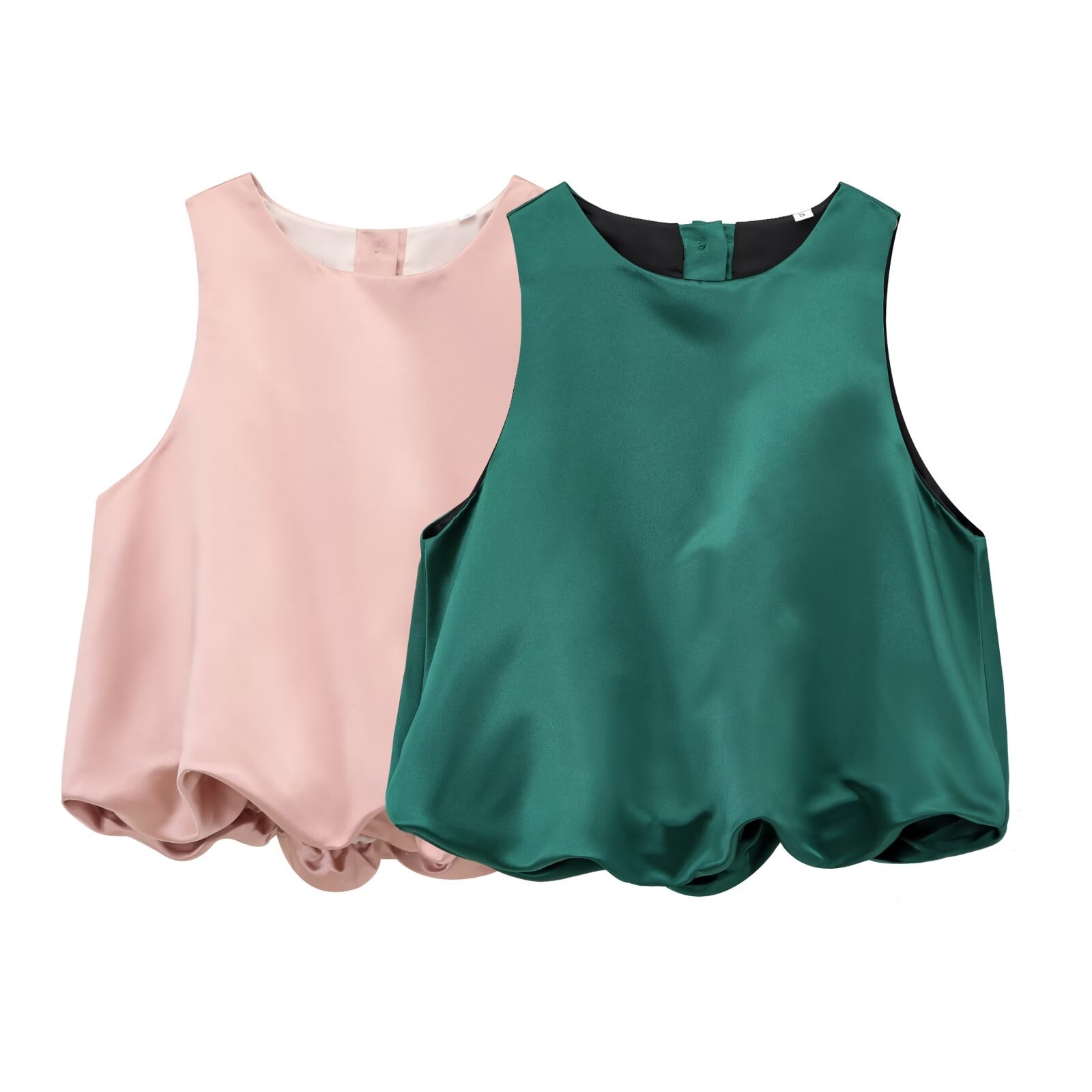 ZA cross-border women's clothing wholesale European and American style fashion Joker balloon version silk satin texture vest jacket 2137580