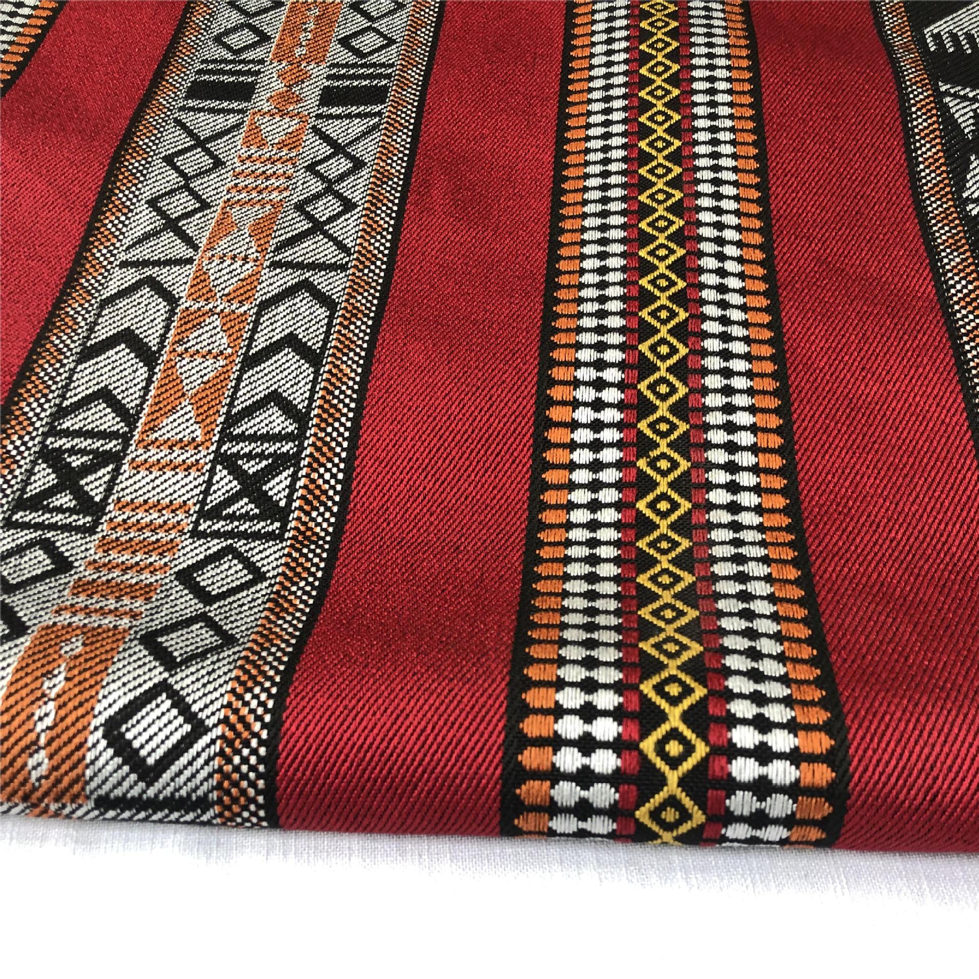 Ethnic style yarn-dyed striped jacquard fabric Mongolian bag tent fabric ethnic Jacquard striped decorative cloth