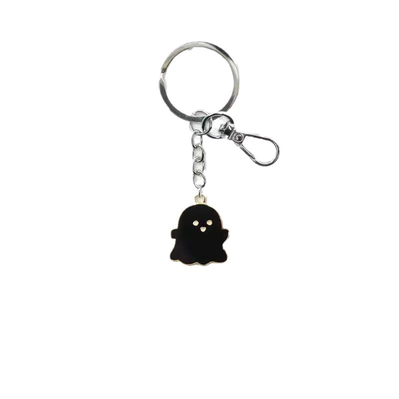 Picture of Black and White Ghost Keychain Simple Cartoon Accessories Men and Women School Bag Key Ring Couple Hanging Ornaments