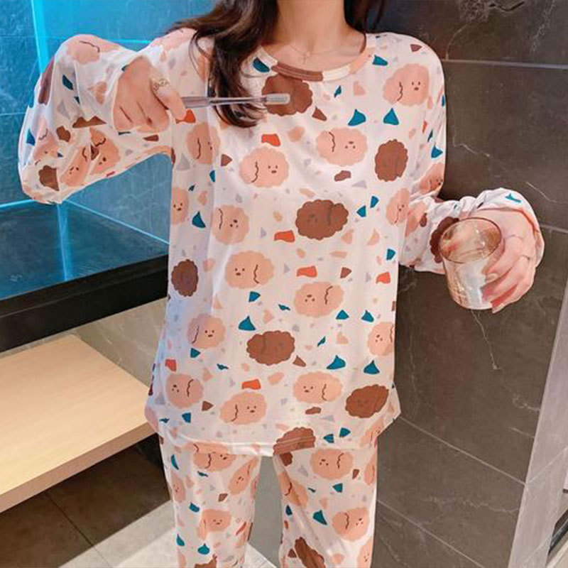 Picture of Foreign trade stalls can wear pajamas women's spring and autumn thin home clothes cartoon cute women's long sleeve trousers suit