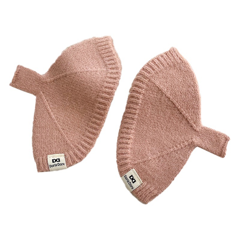 Cold-proof warm comfortable gloves knitted half finger breathable simple casual personality all-match fashion woven label fan-shaped gloves