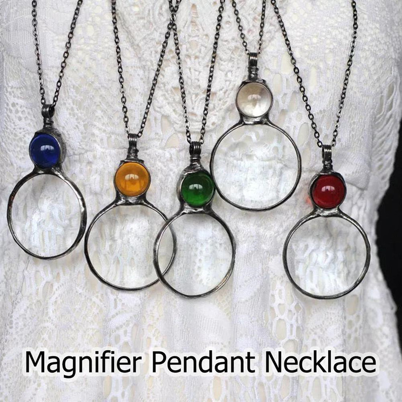 Cross-border Amazon Independent Station Mother's Day Gift Magnifier Grandma Mom Pendant Necklace Magnifier Necklace