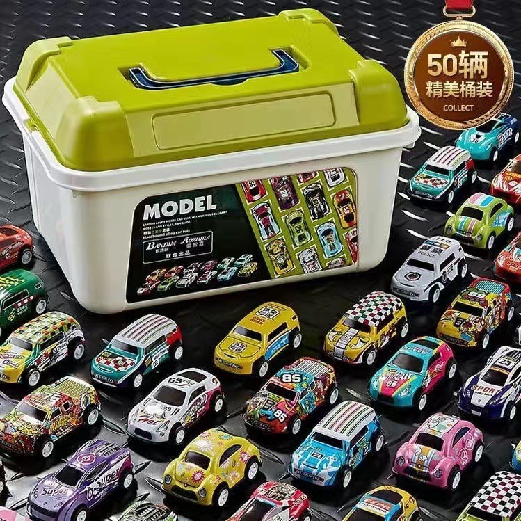 Picture of Tiktok popular alloy car iron car wholesale children's toy simulation model bulk decoration with pull back car