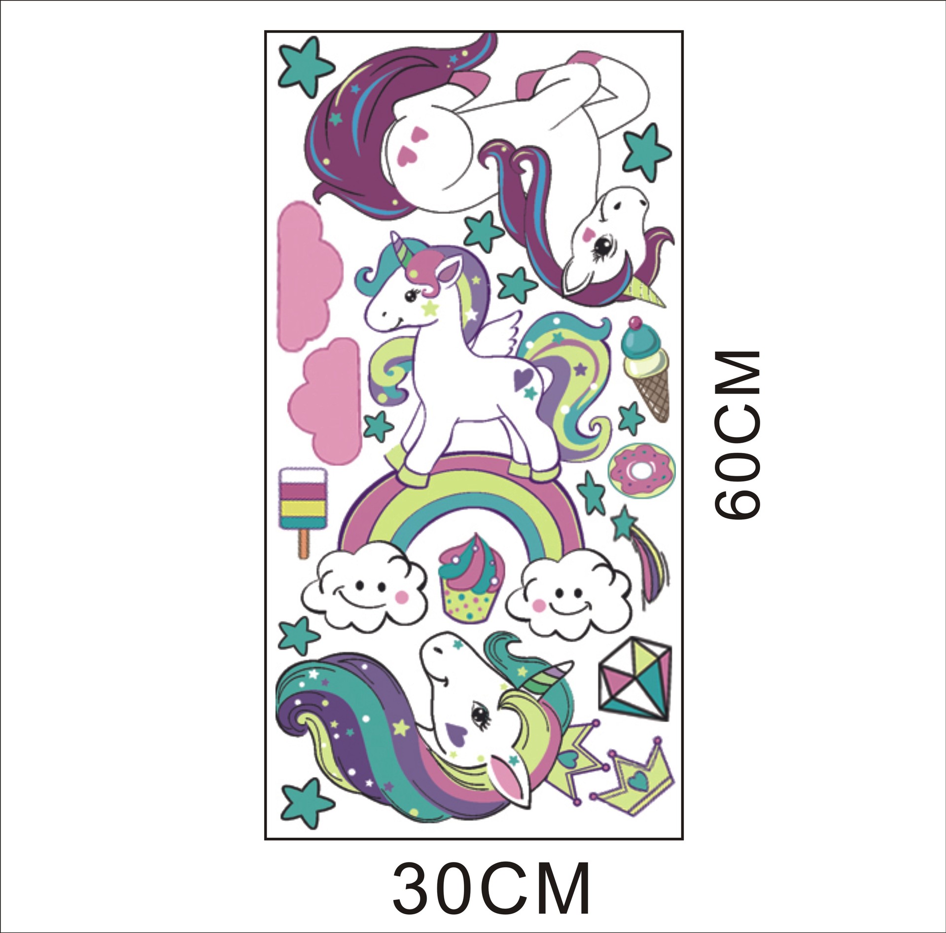 Picture of Kunshang Cross-border New Golden Unicorn Wall Stickers Cross-border Source Living Room Bedroom Children's Room Decorative Painting KS6629