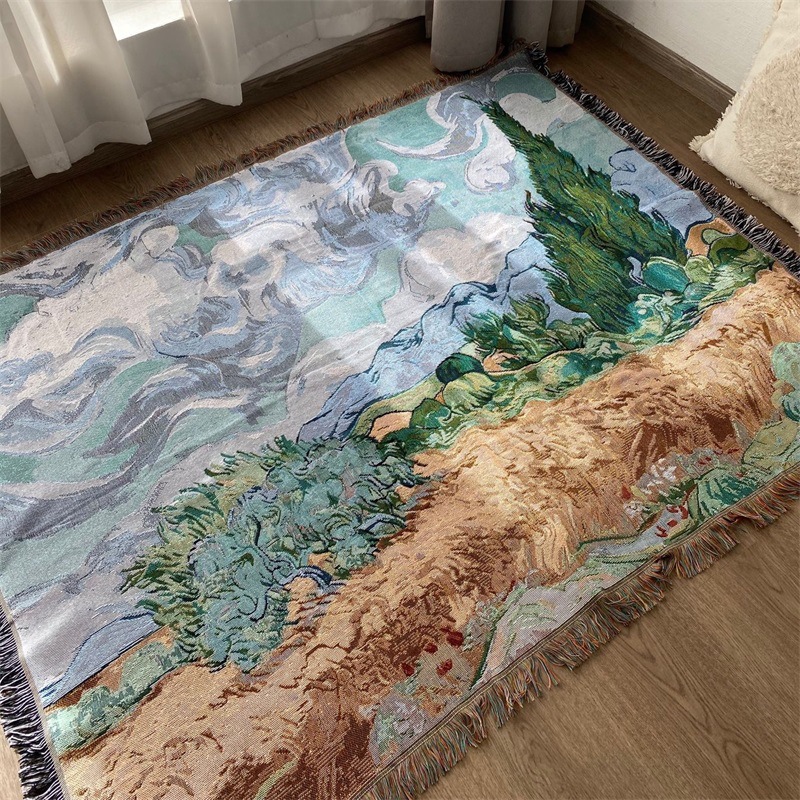 Picture of Cross-border World Famous Painting Line Blanket Casual Decorative Sofa Towel Blanket Tapery Carpet Bed End Blanket Table Top Decorative Cover Cloth