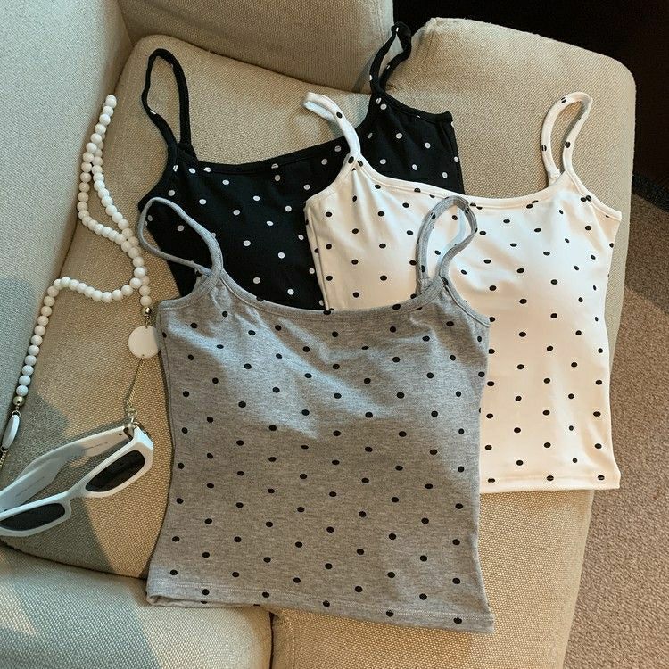 Picture of Pure Lust Style Sexy Polka Dot Backless Small Suspender Belt for Women 2024 Summer with Chest Pad Design Slim Inner Top Trendy