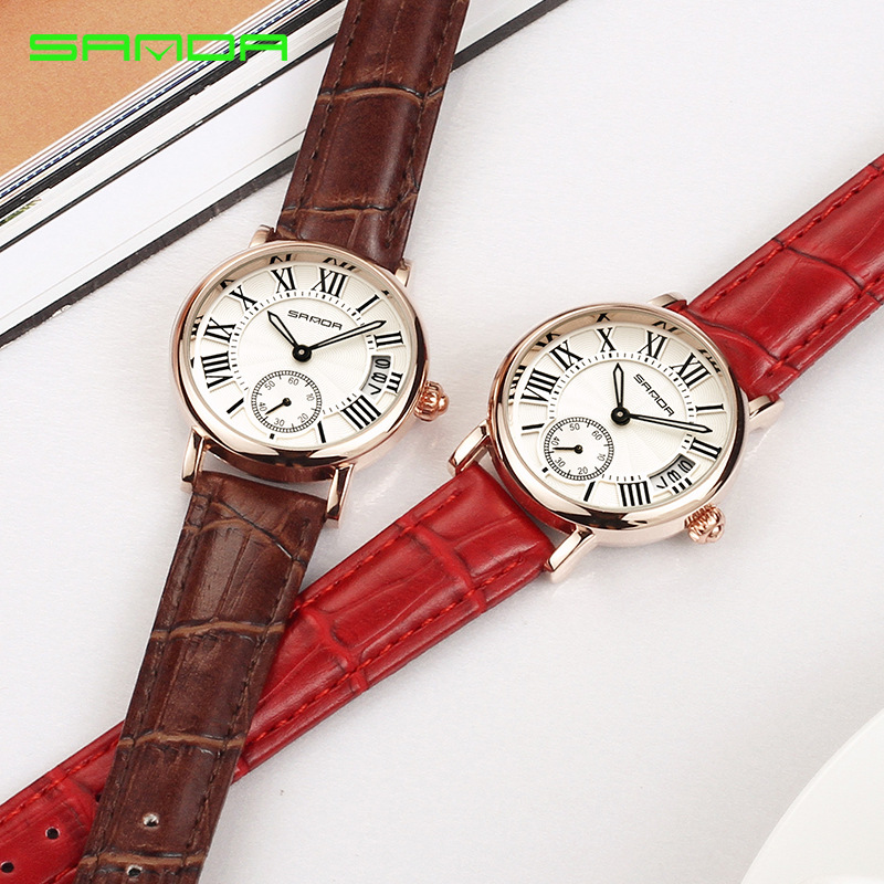 Sanda Watch Women's Korean Fashion Retro Casual Yisen Calendar Quartz Watch Gift Watch Manufacturer Wholesale