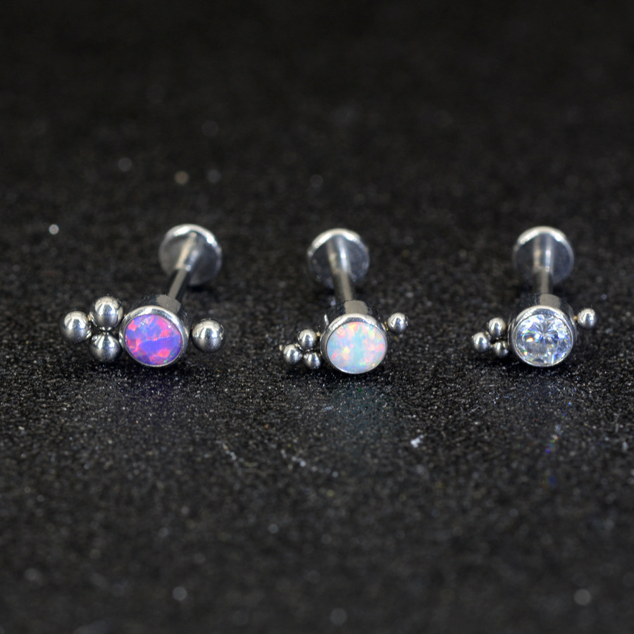 Picture of 6-10mm rod length 316 titanium steel welding ball Aobao lip nail ear nail puncture jewelry wholesale