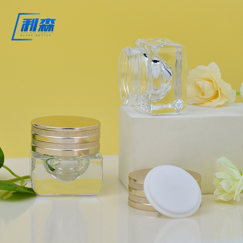 Factory Direct in stock 15g eye cream bottle cosmetics acne cream bottle square bottle skin cream glass empty bottle
