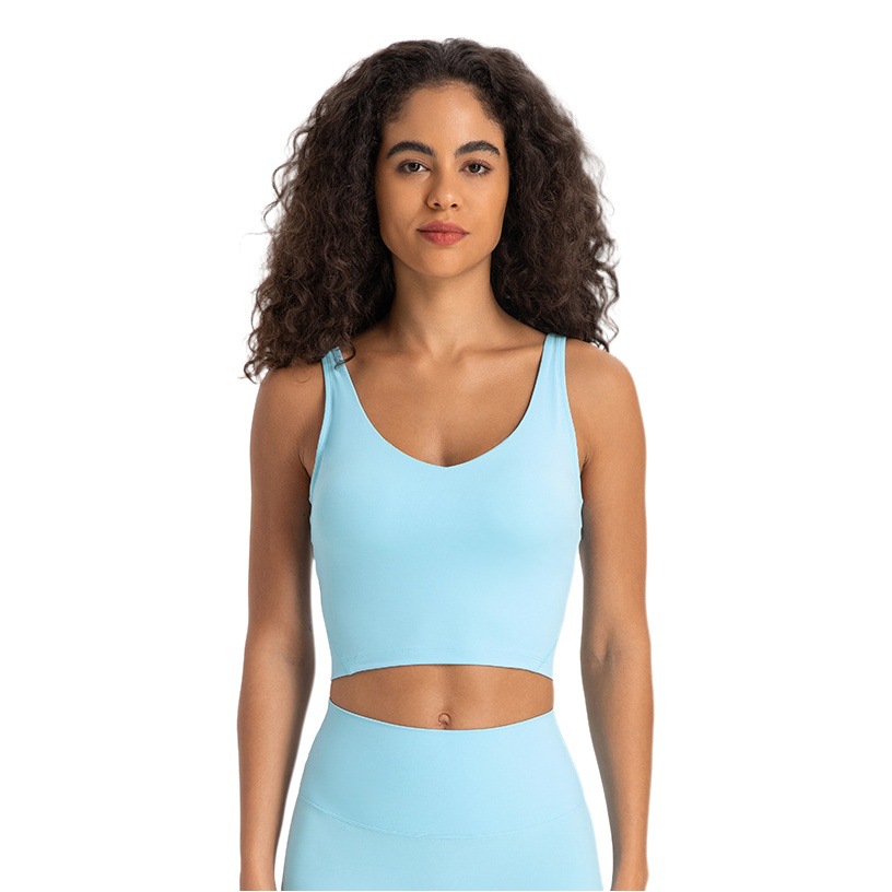 New Vest Sports Bra Simple Fitness U Shock-proof Push-up Yoga Underwear Beautiful Back Top S2054