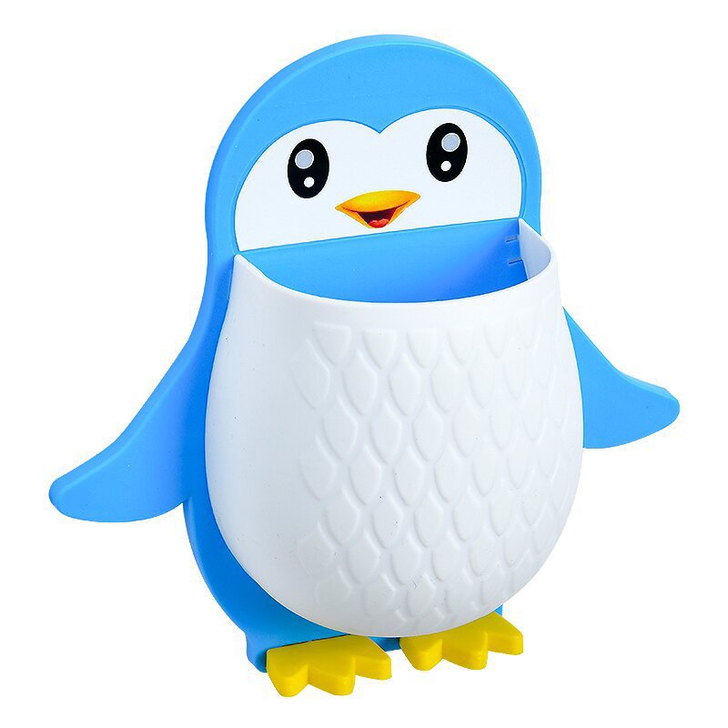 Picture of New Cute Penguin Storage Rack Toilet Toothbrush Cosmetics Wall Hanging Storage Dormitory Bedside Storage Finishing