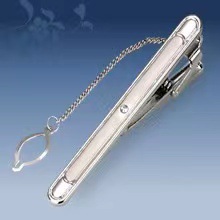 Picture of Metal tie clip men's suit chain 140 simple flower type business atmosphere with drill tie clip