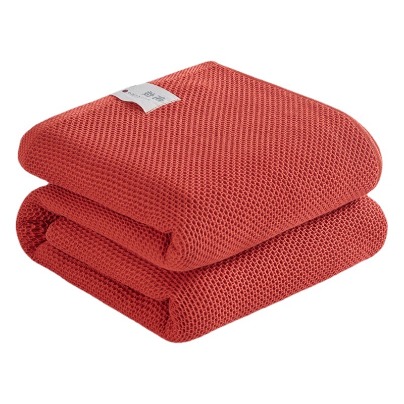 Cross-border Class A cotton honeycomb towel quilt cotton single and double summer quilt multifunctional blanket gift blanket wholesale