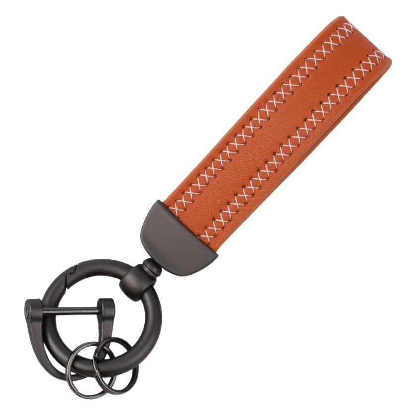 Trendy Brand Engraving Keychain Couple Waist Hanging Braided Rope Car Keychain Fashion Wrist Belt Key Ring Small Gift