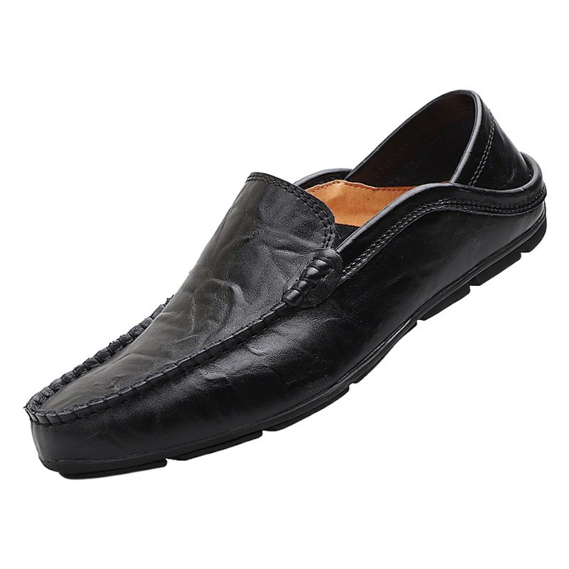 2023 Summer foreign trade shoes men's genuine leather loafers soft surface soft bottom casual leather shoes lazy shoes