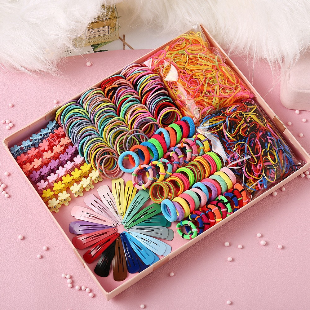 Children's Headwear Hairpin Hairpin Combination suit Gift Box Baby Hair Ring Girls' Side Clip Hair Accessories Girls' Princess Hair Rope