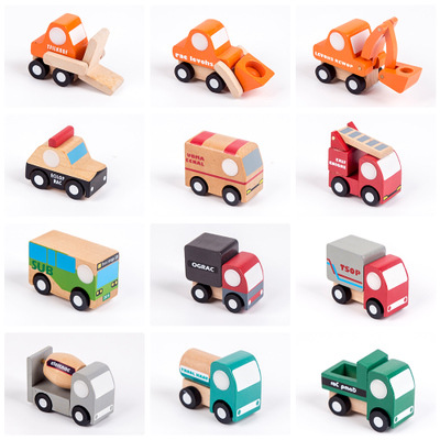 Picture of Japanese mini children's car combination and wind series Children's beneficial intelligence wooden first generation second generation car model