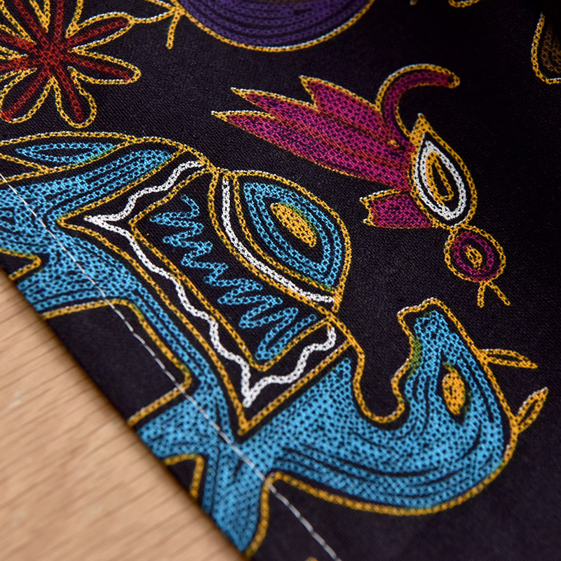 Picture of Hemp cotton digital printed fabric Yunnan Lijiang printed cotton linen fabric ethnic style retro Bohemian fabric