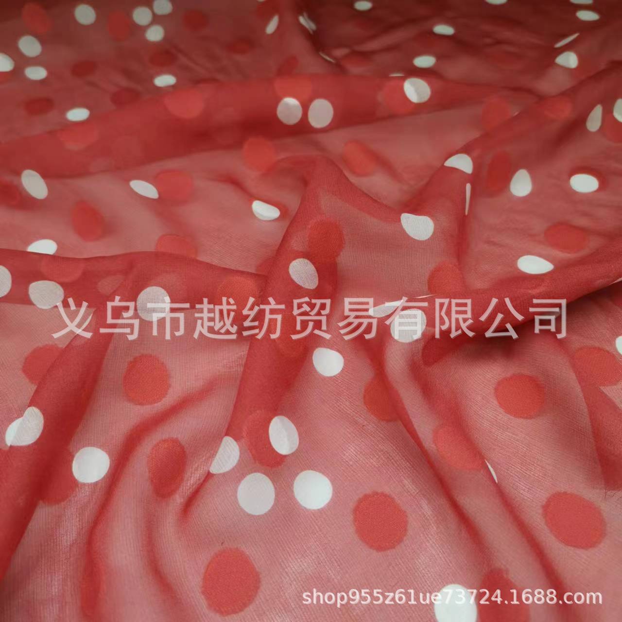 Picture of Cut Flower Dot Silk Georgette Polka Dot Fabric 8mm Fashion Mulberry Silk Fabric