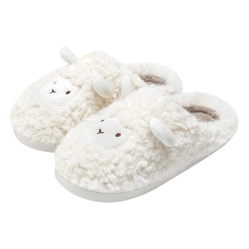 Cotton slippers women's cute autumn and winter home non-slip home plush warm cartoon slippers men's winter wholesale