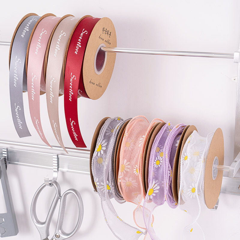 Wholesale In-Stock Scroll Racks for Floral Art Ribbon Wall Display Shelves, Iron Art Storage Racks, Flower Shop Ribbon Racks