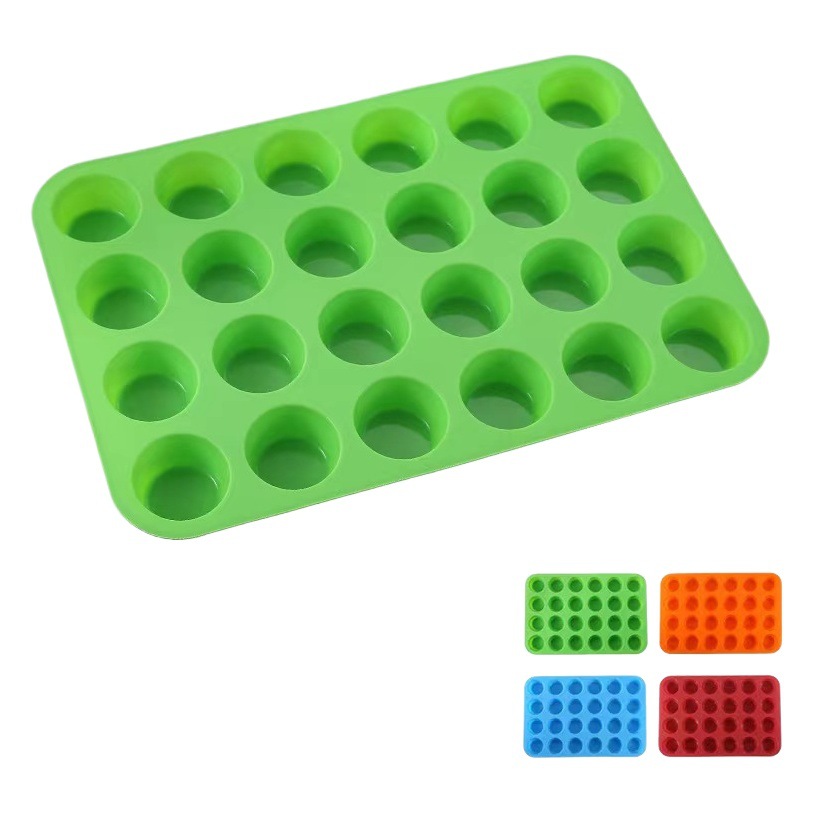 Silicone Mini 24 Cake Mold Porous Round Mofen Cup Baking Pan DIY Jelly Making Baking Tools