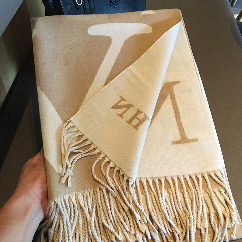 Picture of South Korea Dongdaemun Scarf Shawl Dual-use Women's Autumn and Winter Thick Warm Double-sided Air Conditioning Cloak All-match Soft Waxy Scarf