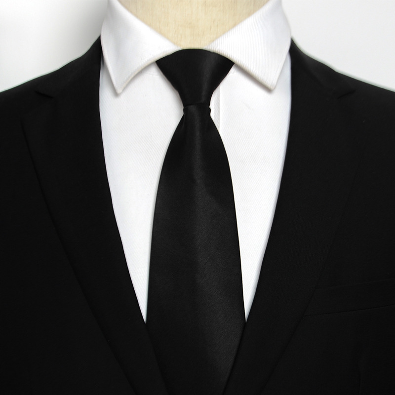 Picture of Lazy zipper easy to pull men's formal business 10cm pure blue red black professional work high quality tie