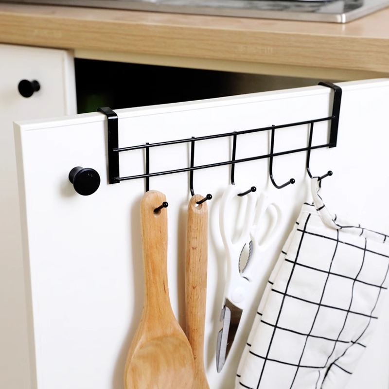 Stainless steel cabinet door rear hook 5 hook kitchen bathroom door back towel hanging bedroom clothes hook