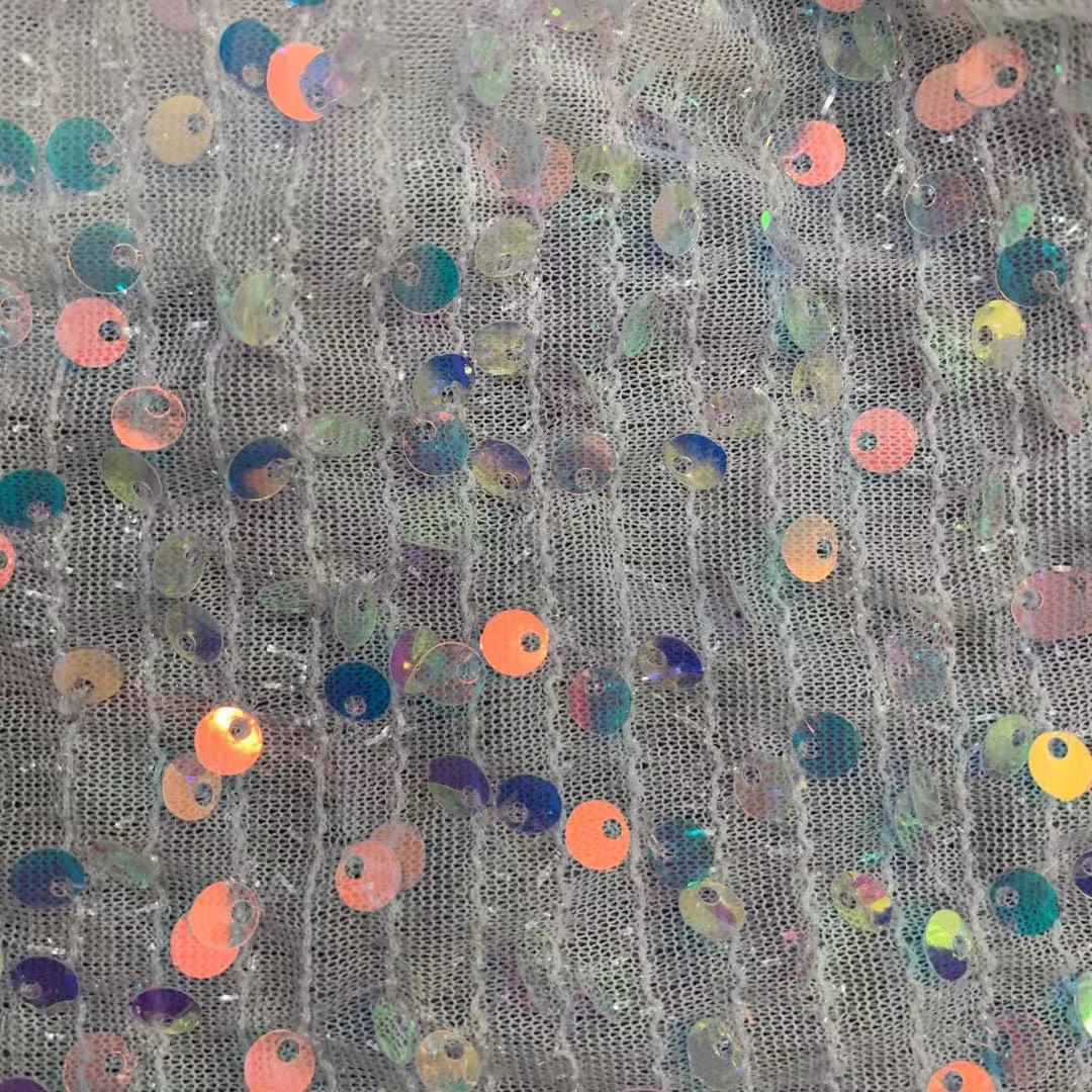 in stock wholesale five color mermaid Ji fish scale embroidery laser effect stage dress sequins