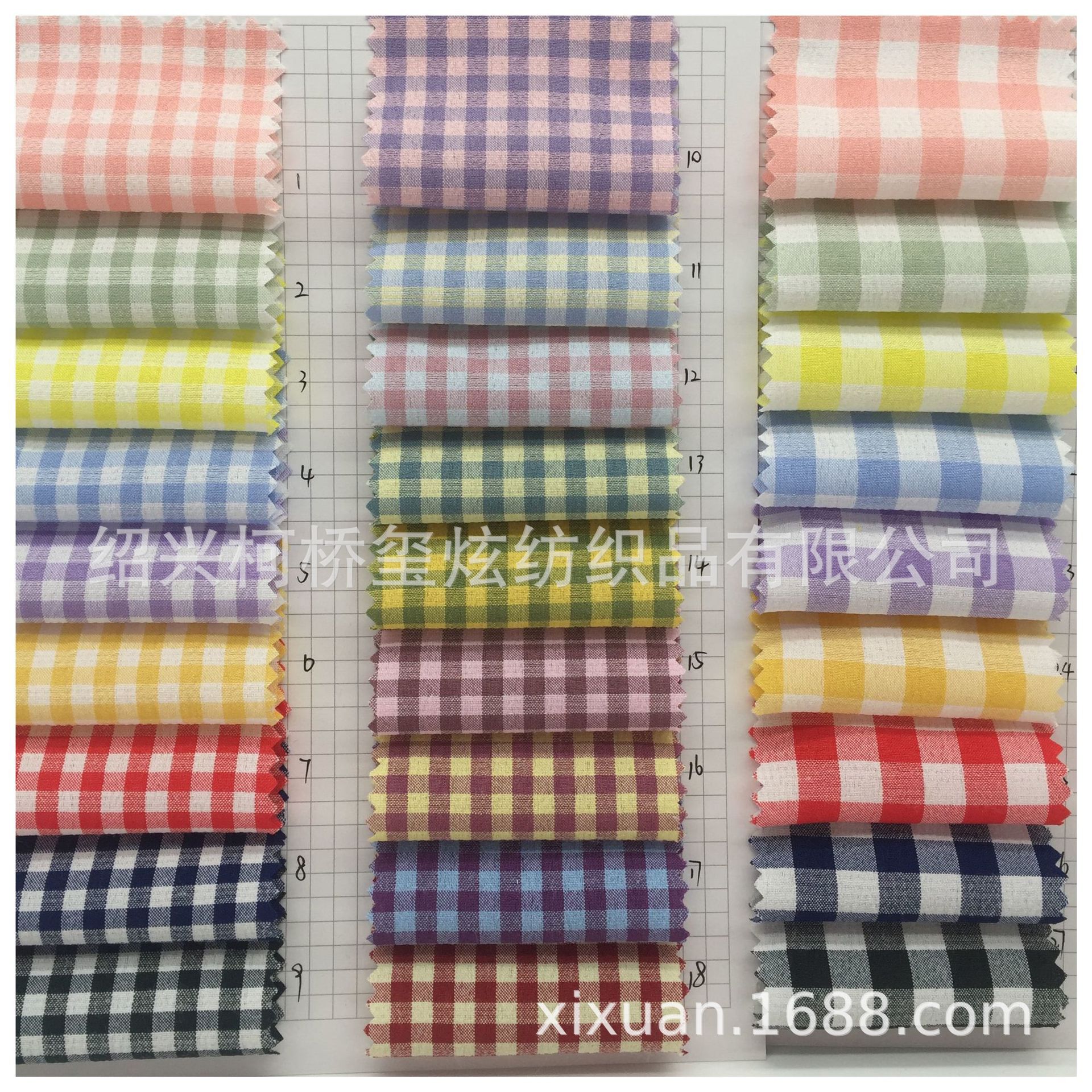 Spring and summer new micro bubble Plaid yarn-dyed plaid women's plaid fabric super soft texture spot supply