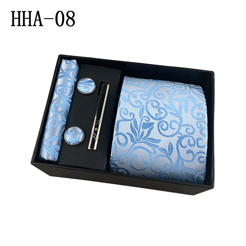 Picture of Factory Wholesale Men's Tie Business Dress Wedding Photo Suit Accessories Tie Cufflinks Square Tie Gift Box