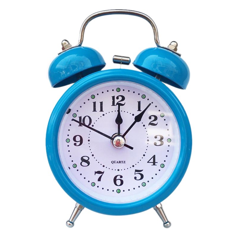 Factory wholesale 2.5 inch luminous metal bell alarm clock with night light creative alarm clock student Children's Gifts Wholesale