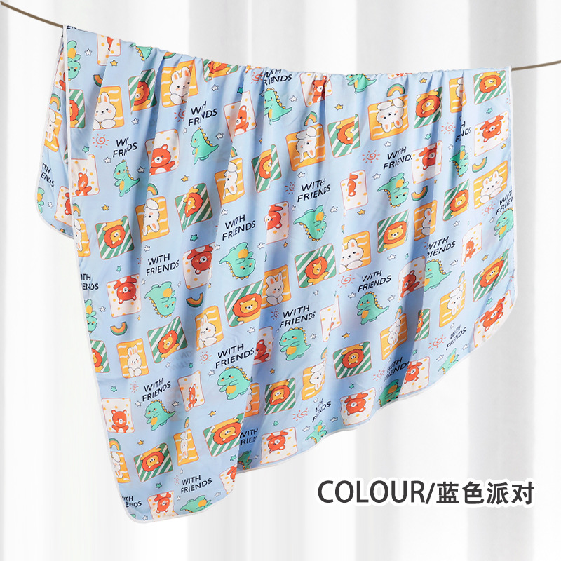 Picture of Summer Cotton Silk Artificial Cotton Double Layer Thin Quilt Cotton Silk Baby Blanket Baby Summer Household Sheds Children's Summer Cool Quilt