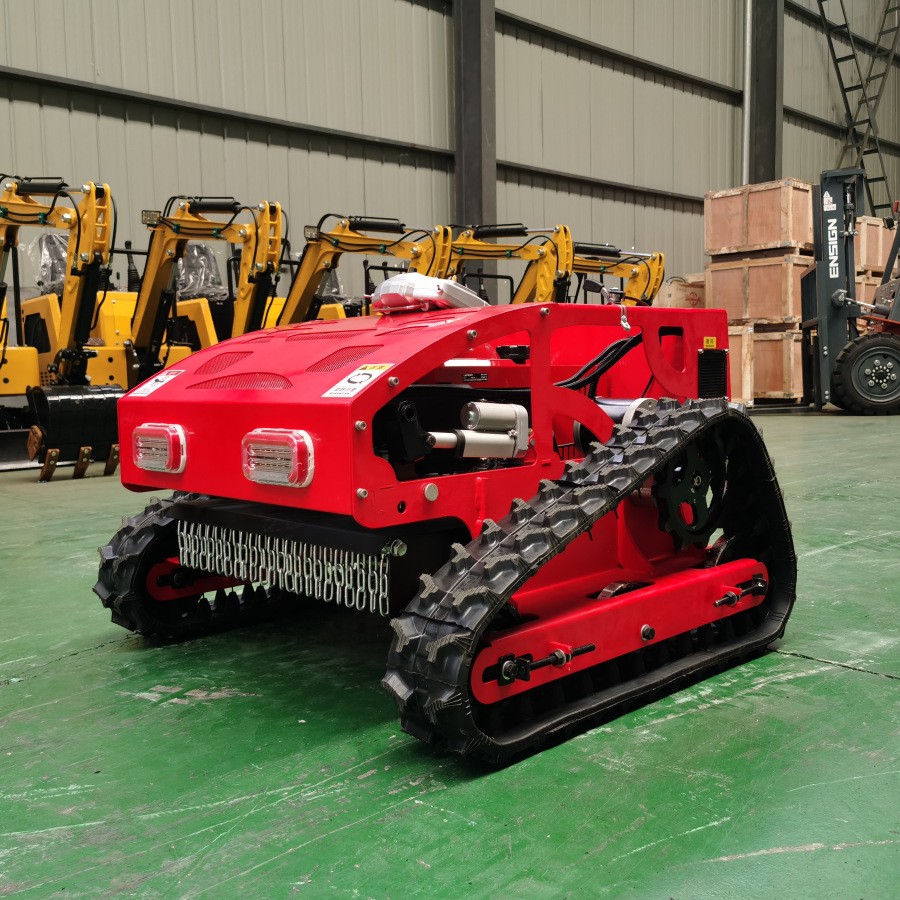 Small intelligent remote control crawler lawn mower Orchard lawn self-walking lawn crusher automatic crawler remote control lawn mower