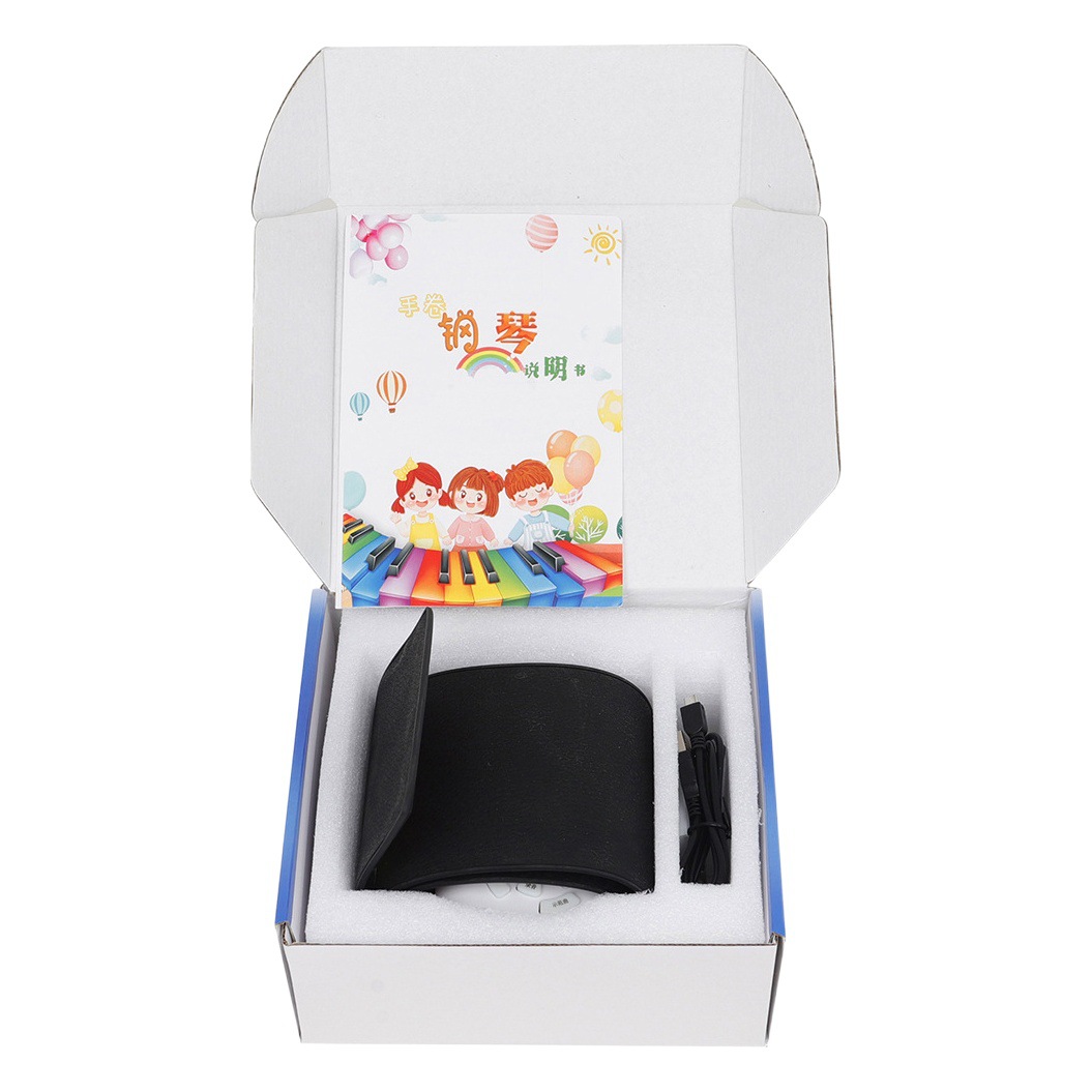 Wholesale 49 keys hand roll piano foldable electronic organ rainbow keys for beginners practice keyboard portable accordion