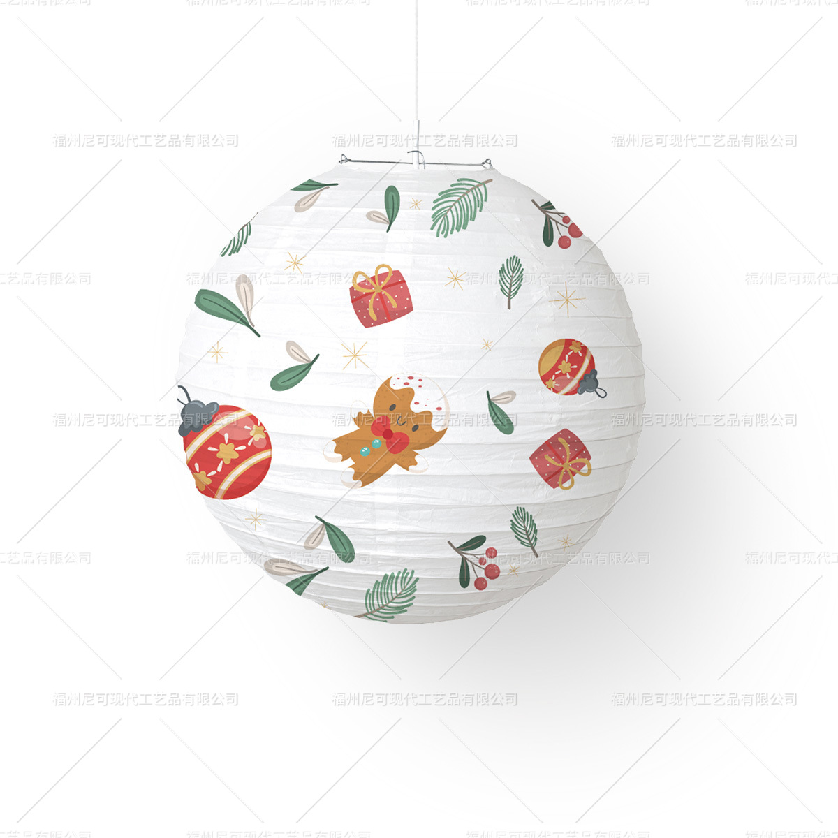 Picture of Cross-Border New Product Christmas Paper Lanterns Christmas Theme Christmas Eve Party Elk Snowman Lantern Decoration Supplies