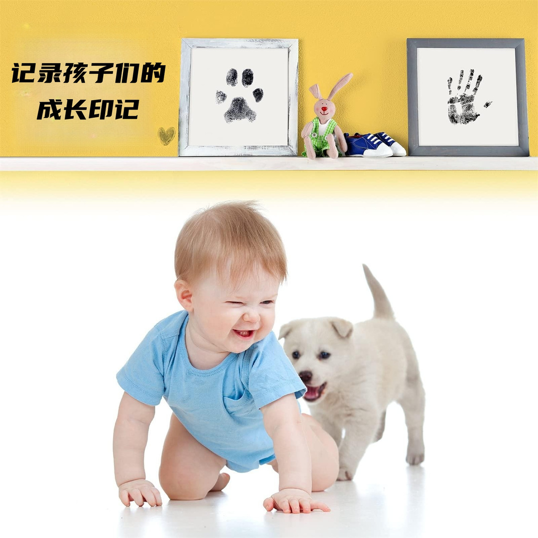 Picture of Pet children's wash-free footprints rubbing commemorative photo album postcard DIY production pet supplies cross-border distribution